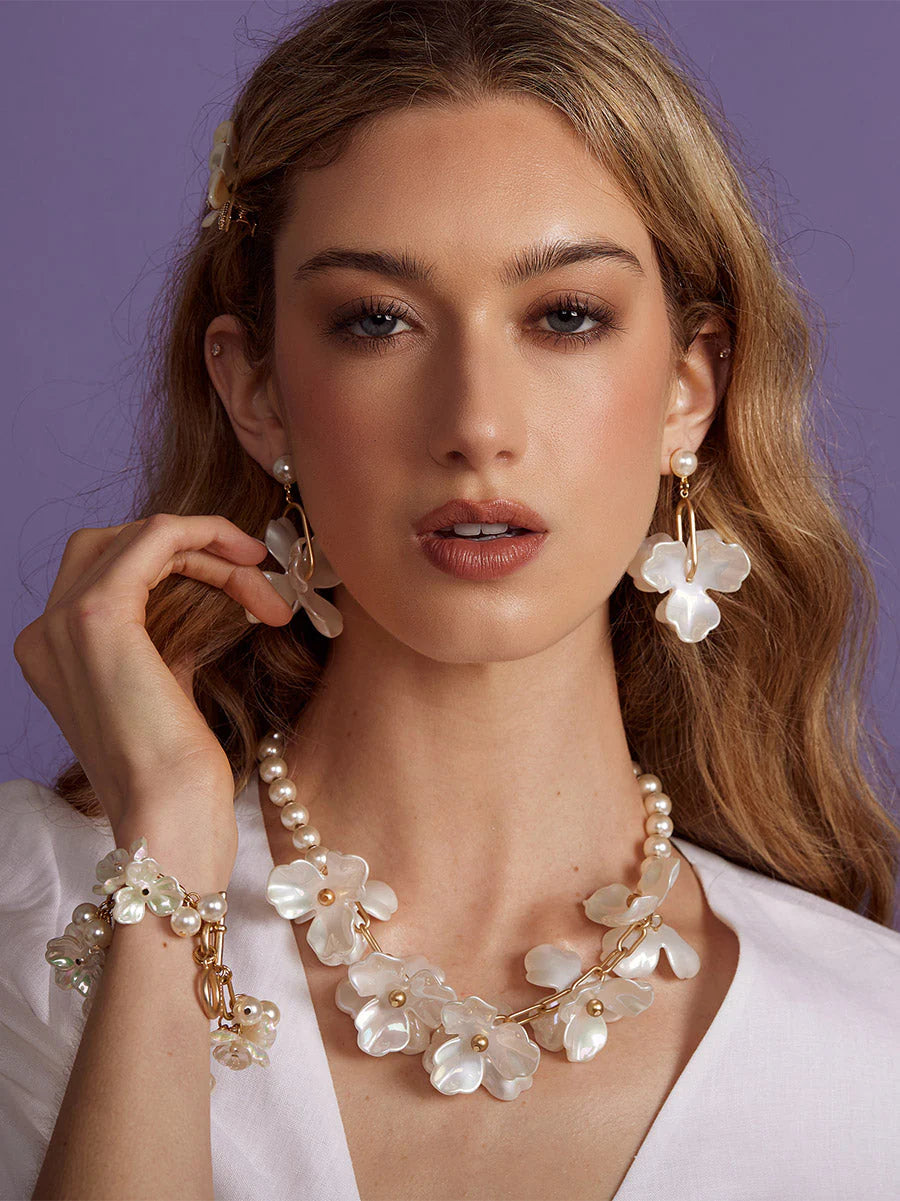 The Pearl & Floral Charm Bracelet