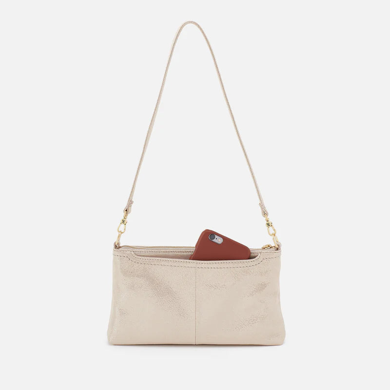 HOBO/ The Darcy Crossbody/ Metallic Leather Sand Shimmer