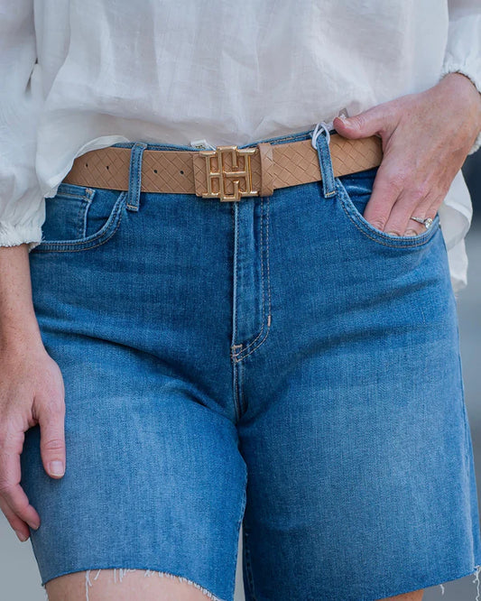 The Bridgette Belt/ Woven Tan