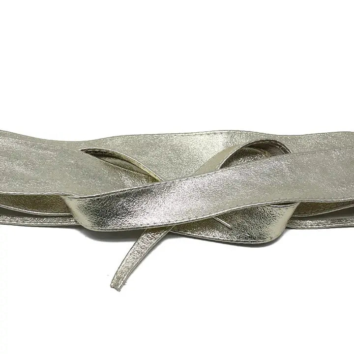 The Lona Leather Wrap Belt/ Gold