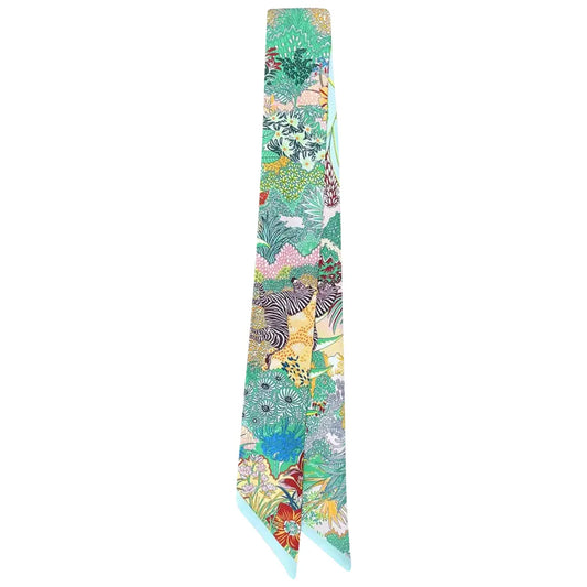 The Knotted Green Floral Print Scarf