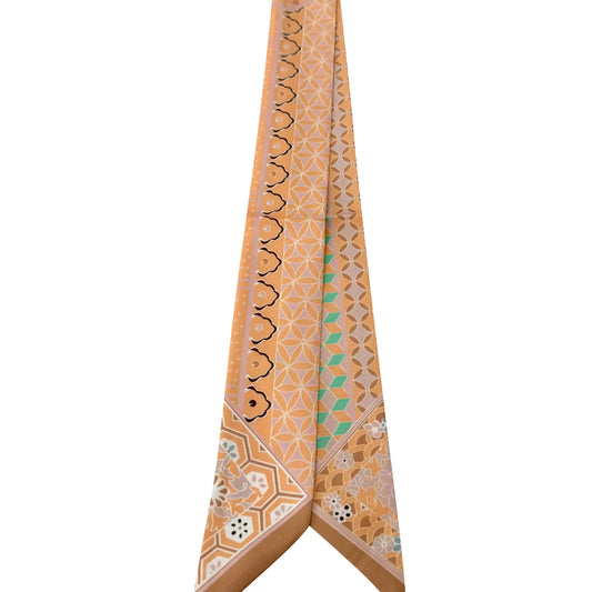 The Knotted Orange Geometric Scarf