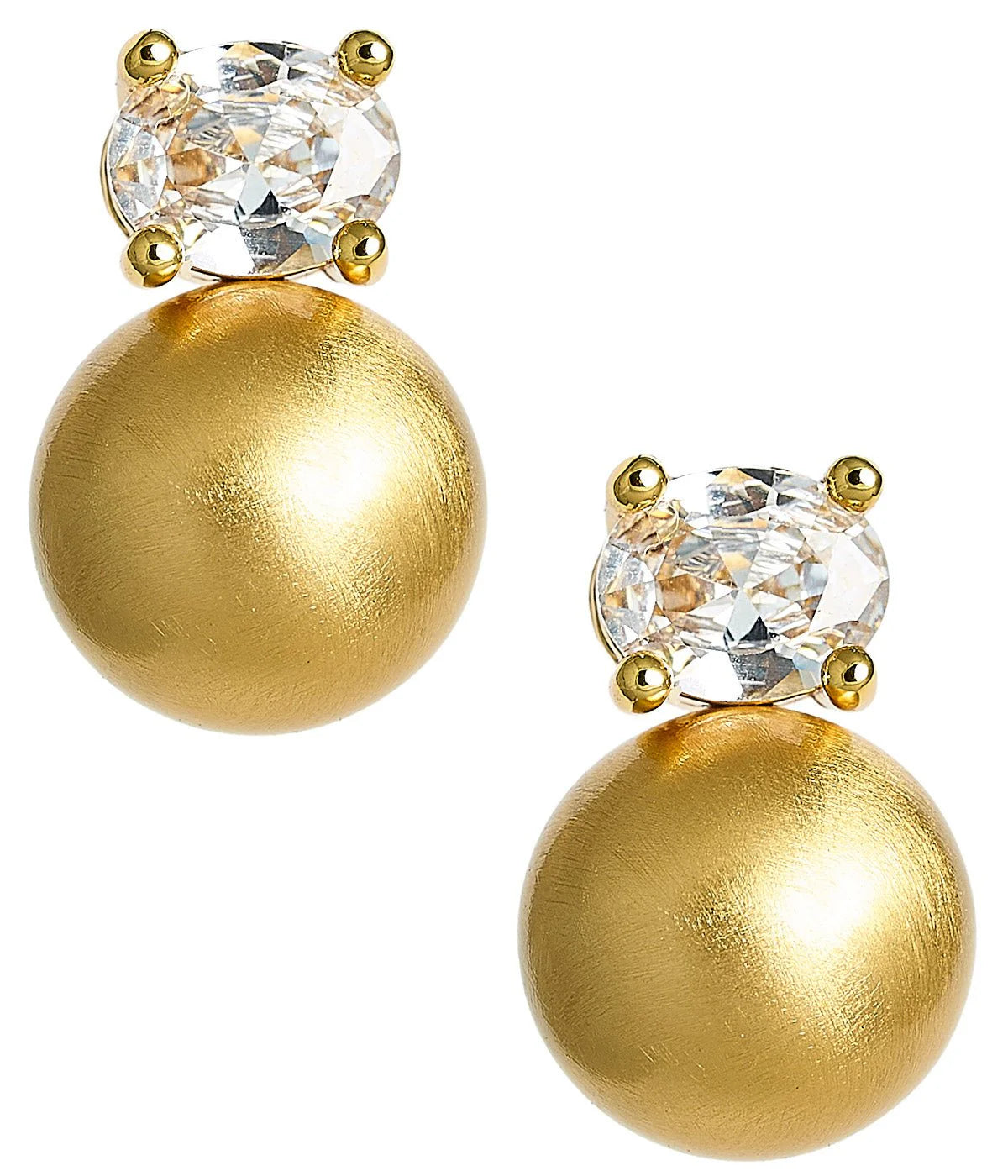 Lisi Lerch/ The Abby Double Earring/ Brushed Gold + Diamond