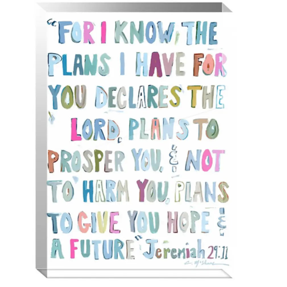 Jeremiah 29:11 Acrylic Block/ Pink