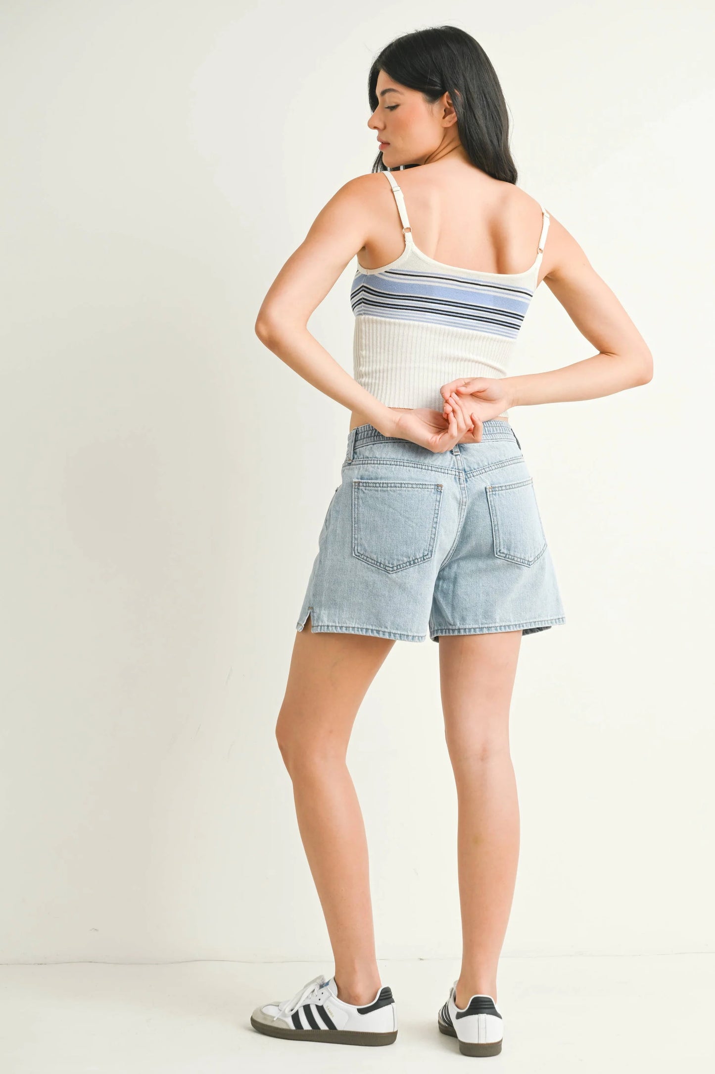JUST USA/ Elastic Waist Mom Short/ FINAL SALE