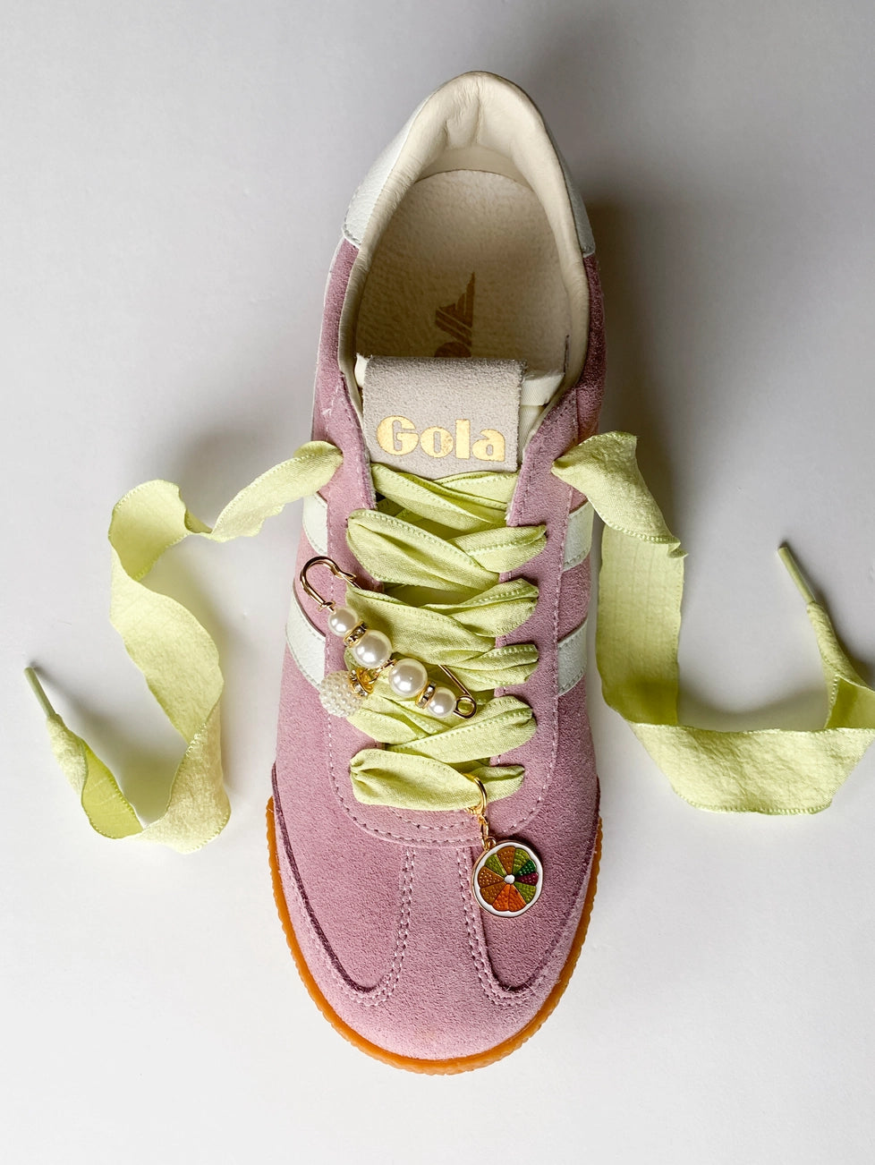The Sneaker Charm & Lace Set/ Lime