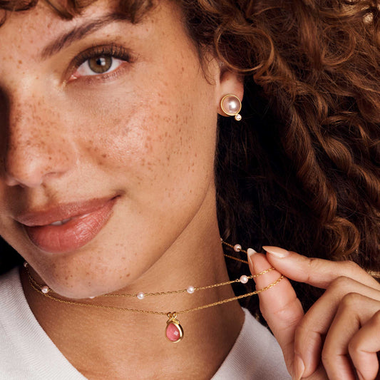 Julie Vos/ The Pink Delicate Station Necklace