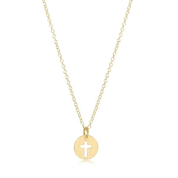 ENewton/ 16" Necklace Gold-Blessed Small Gold Disc