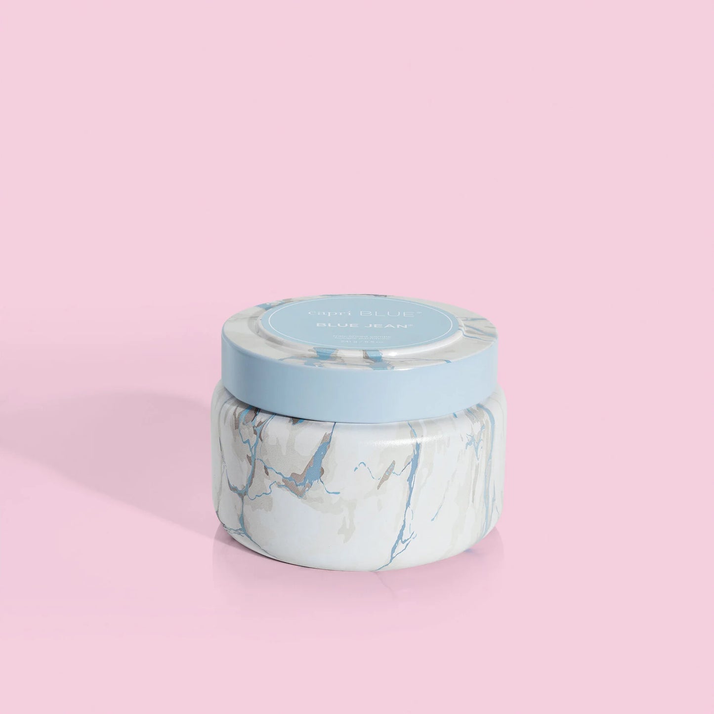 Capri Blue/ Marble Travel Tin/ Blue Jean