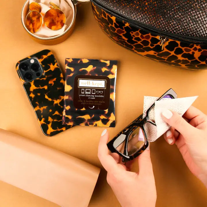 Tortoiseshell Screen + Lens Wipes
