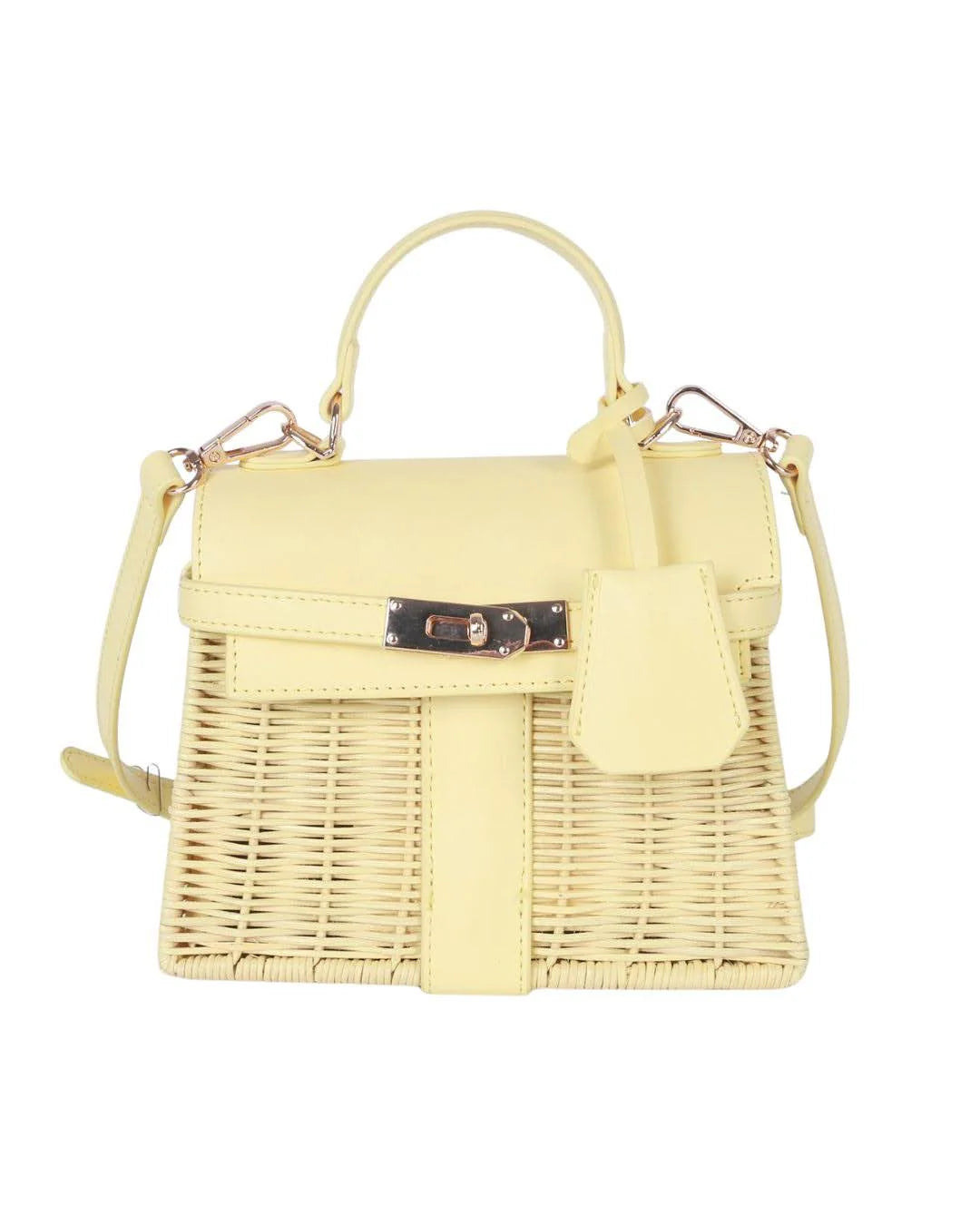Lisi Lerch/ The Celine Wicker Handbag/ Pastel Yellow