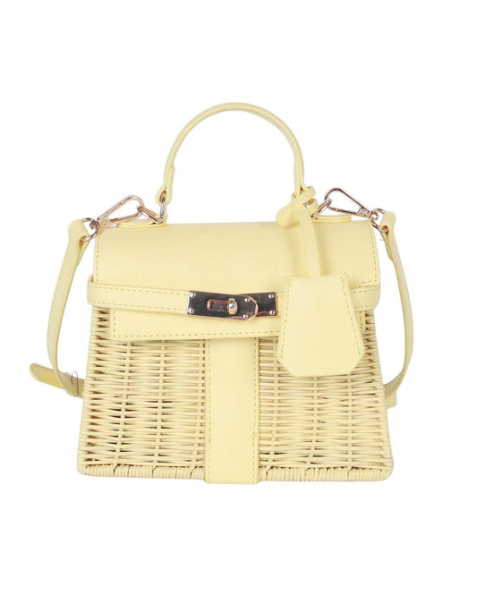 Lisi Lerch/ The Celine Wicker Handbag/ Pastel Yellow