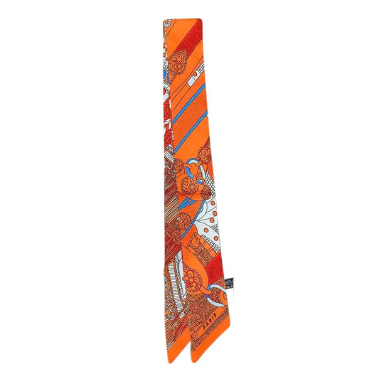 The Knotted Orange Print Scarf