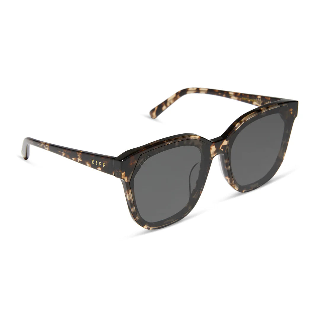DIFF/ Gia Sunglasses/ Espresso Tortoise + Grey Lens
