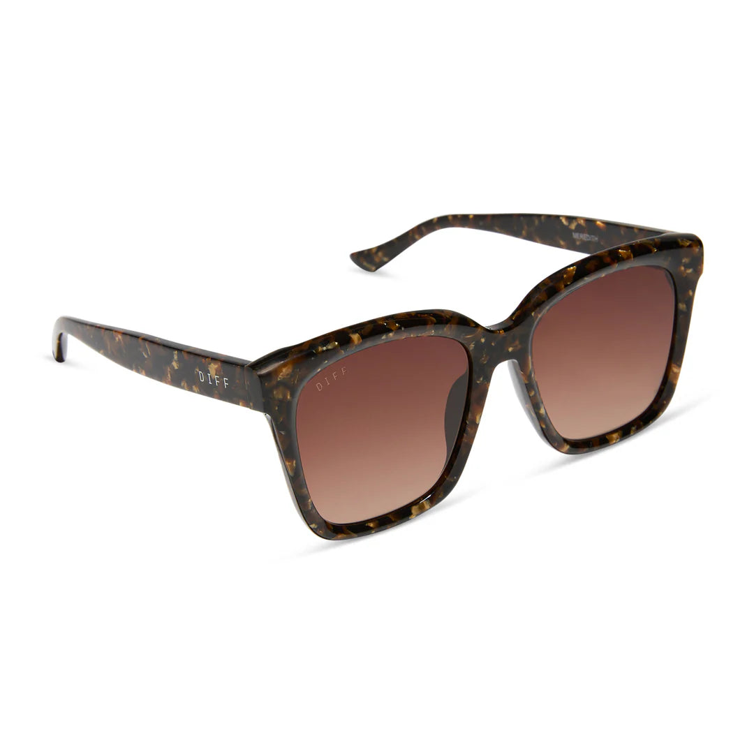 DIFF/ Meredith Sunglasses/ Glitter Tortoise + Brown Gradient