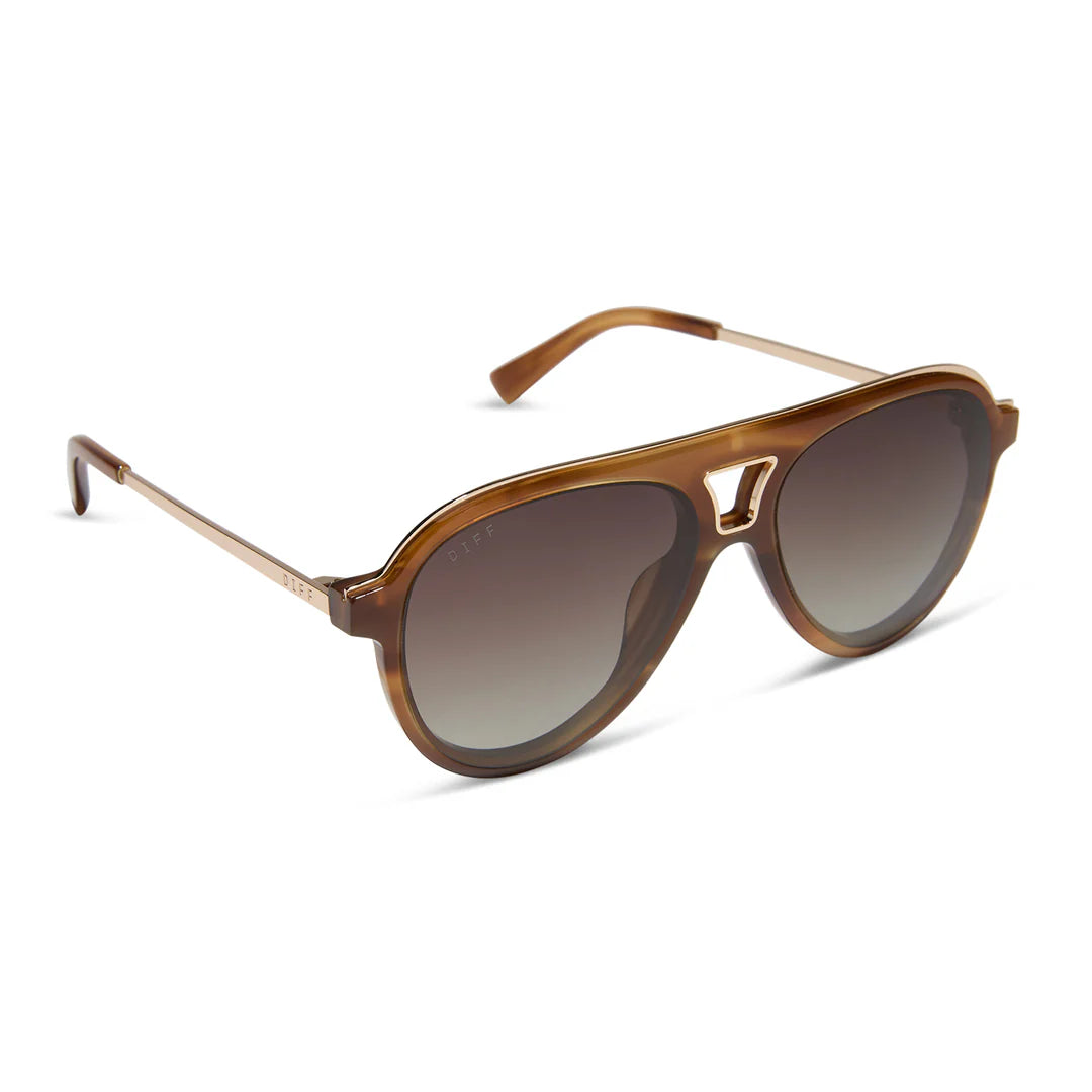 DIFF/ Tosca III Sunglasses/ Tawny Tortoise Brown Gradient Polarized