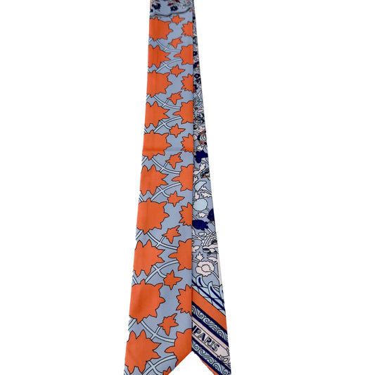 The Knotted Blue and Orange Scarf