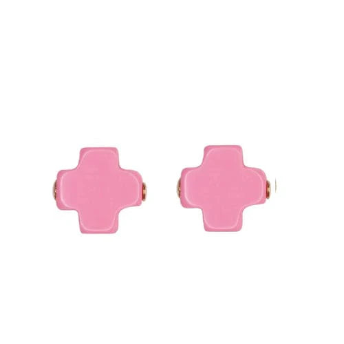 ENewton/ Signature Cross Stud-Bright Pink