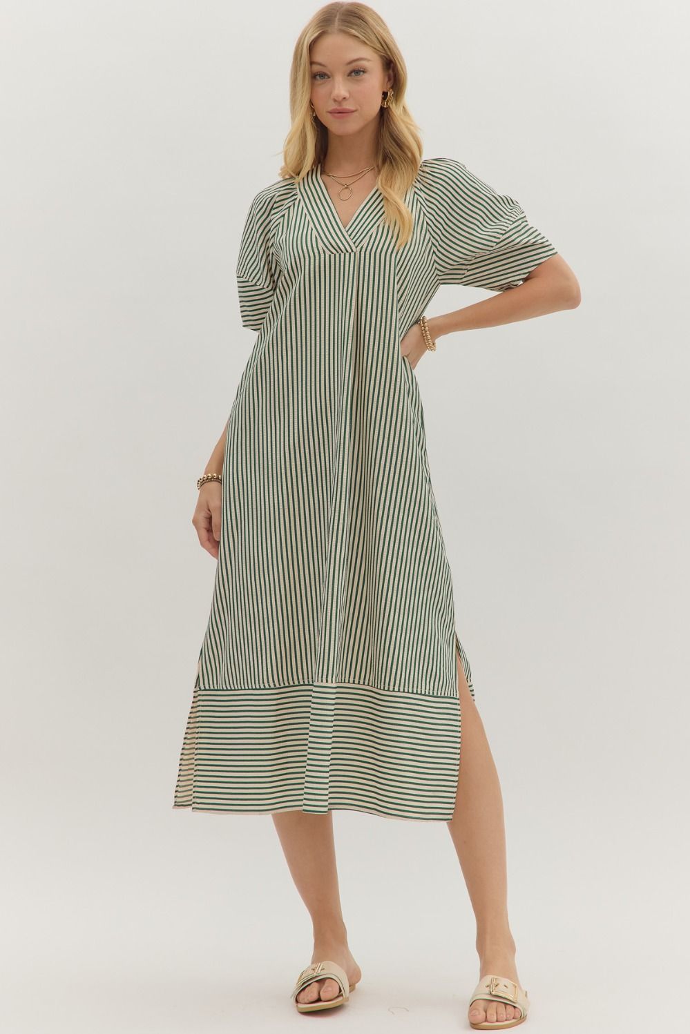 The Sully Striped Midi Dress