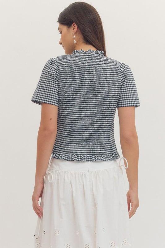 The Carlie Check Top
