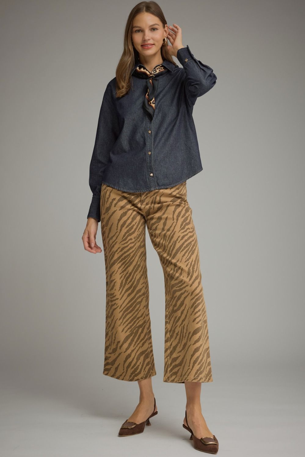 The Danla Denim Scarf Top