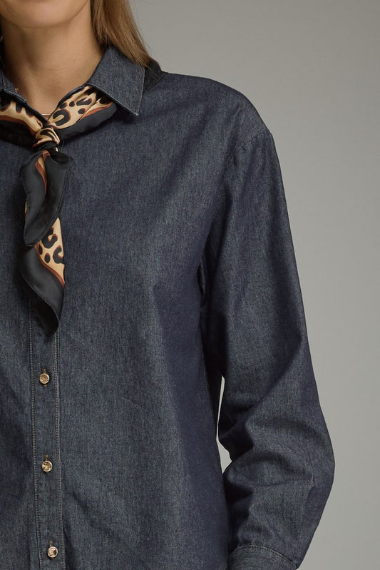 The Danla Denim Scarf Top