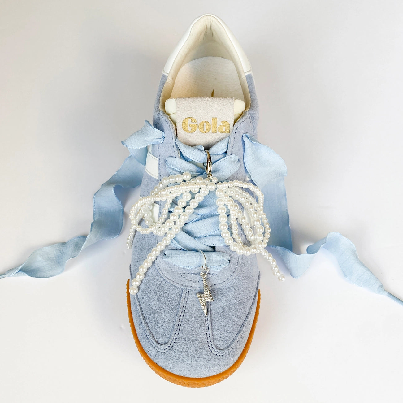 The Sneaker Charm & Lace Set/ Baby Blue