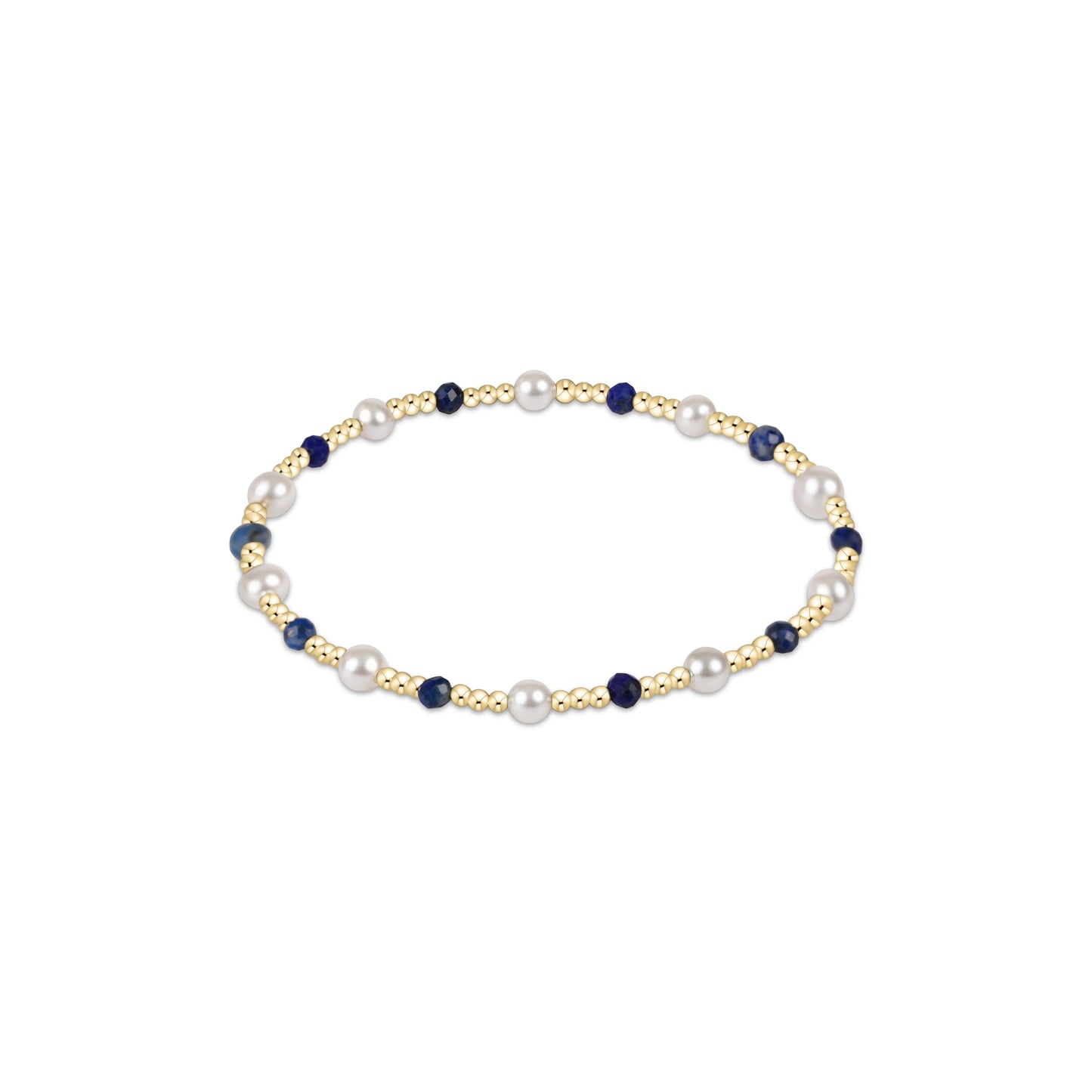 ENewton/ Pearl Sincerity Pattern 4MM Bead Bracelet-Lapis
