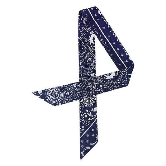 The Knotted Navy Bandana Scarf Necklace