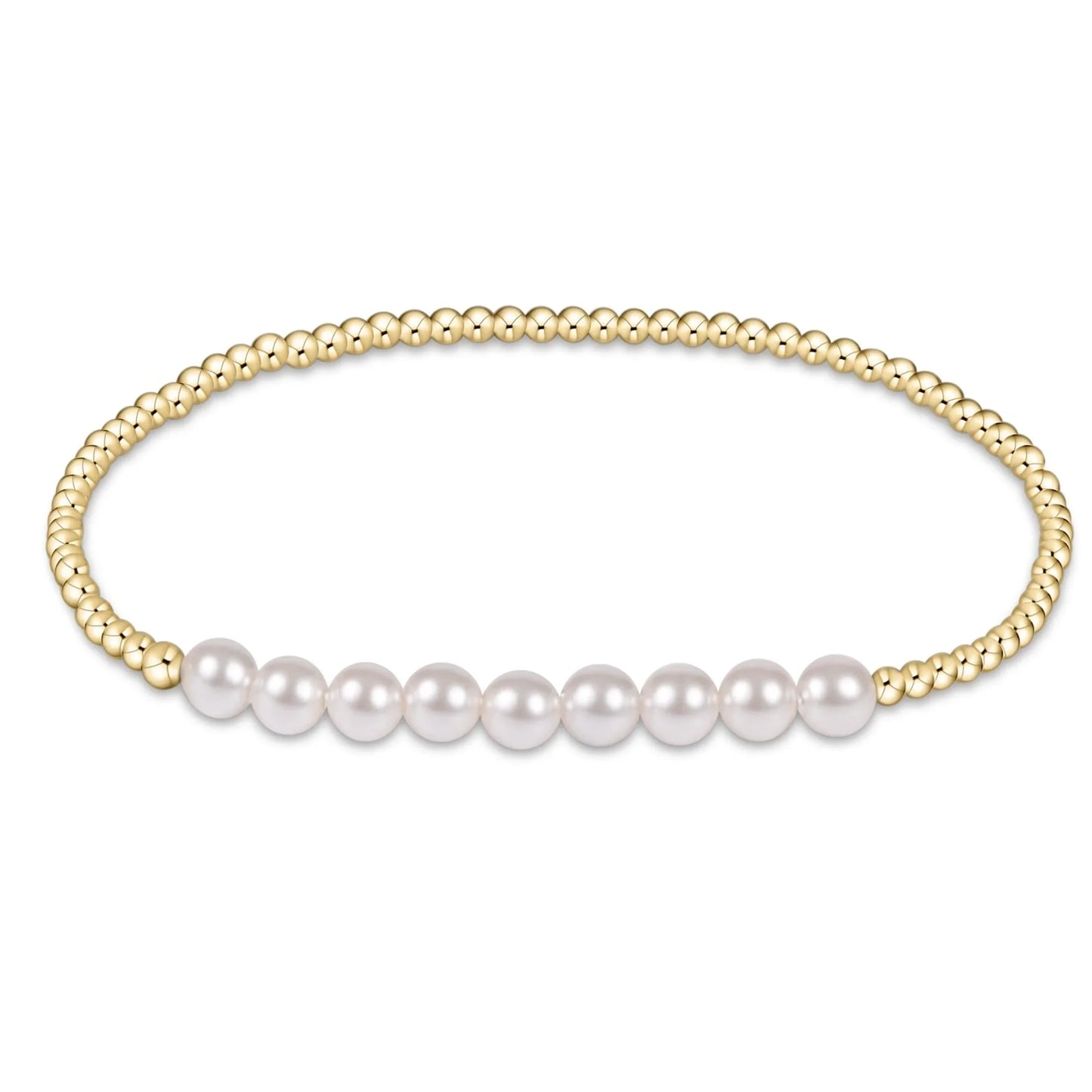 ENewton/Classic Gold Beaded Bliss 2.5MM Bead Bracelet-5MM Pearl