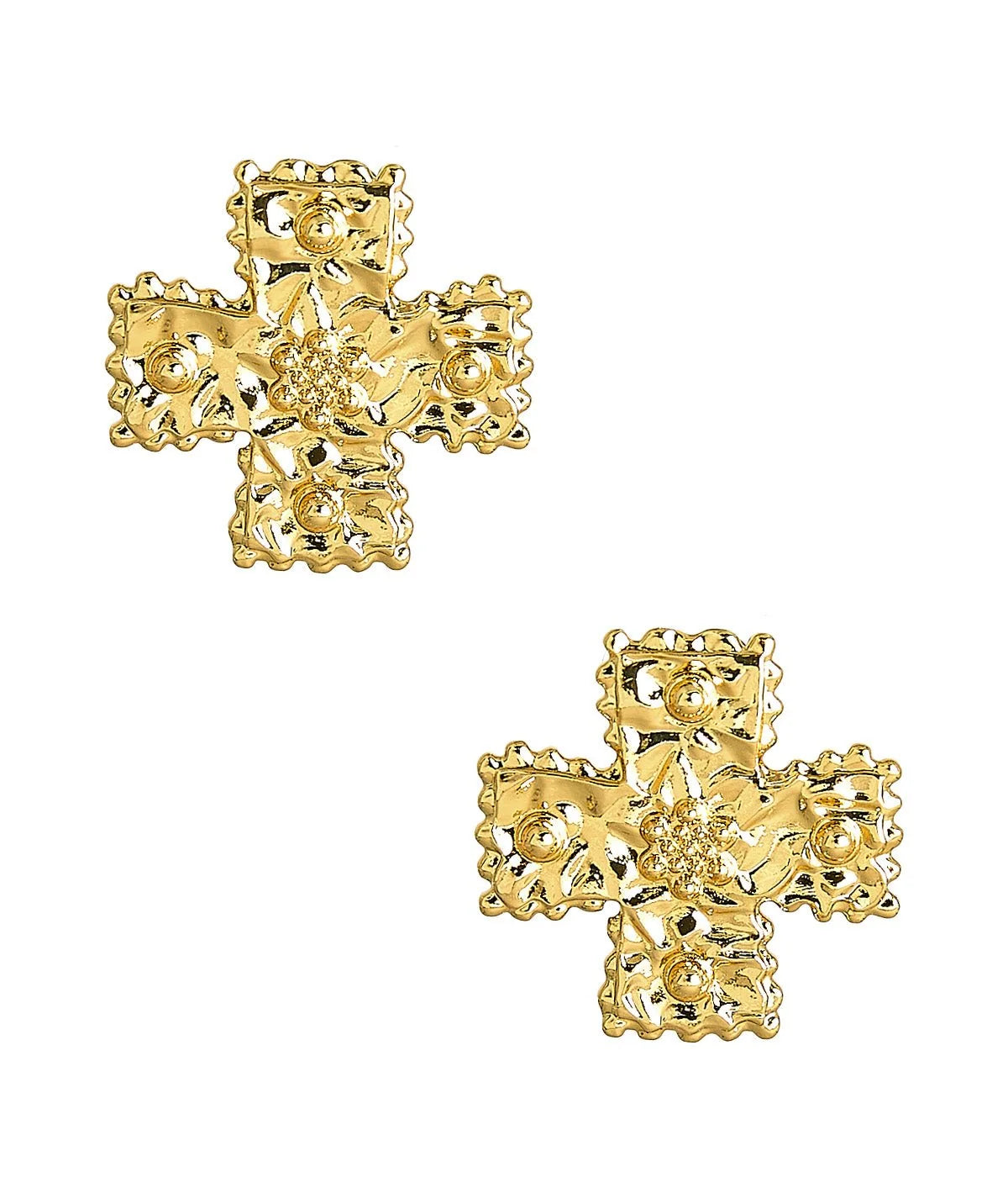 Lisi Lerch/ The Hope Cross Stud Earring/ Gold