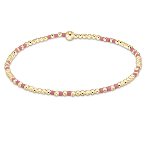 ENewton/ Hope Joy Pattern 2MM Bead Bracelet/ Bright Pink