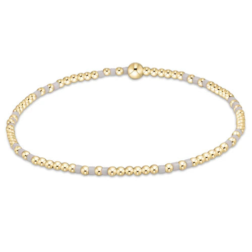 ENewton/ Hope Joy Pattern 2MM Bead Bracelet/ White