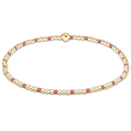 ENewton/ Hope Sincerity Pattern 2MM Bead Bracelet/ Bright Pink