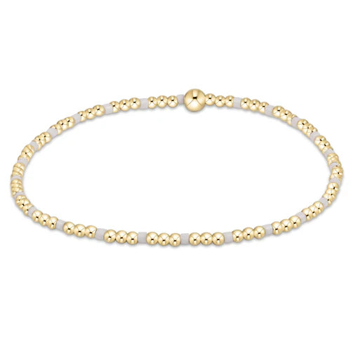 ENewton/ Hope Sincerity Pattern 2MM Bead Bracelet/ White