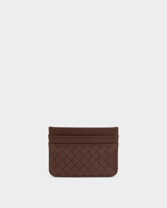 Katie Loxton/ The Nova Woven Texture Cardholder/ Dark Chocolate