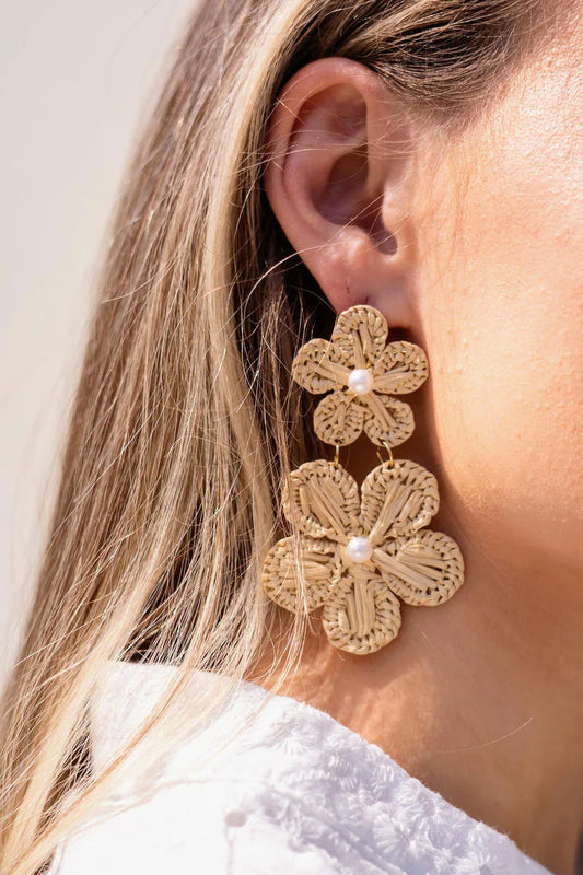 Lisi Lerch/ The Marigold Raffia Earring/ Cotton Candy