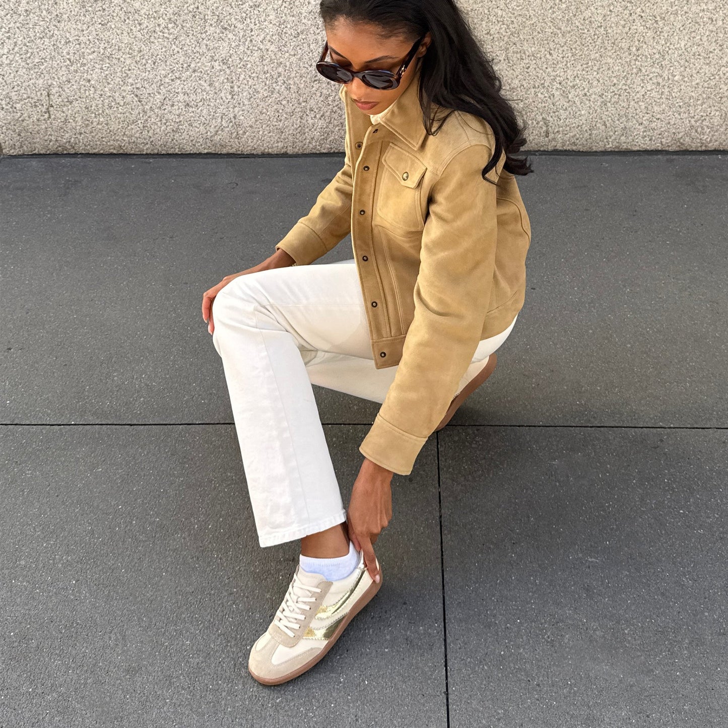 Dolce Vita/ The Merit Sneaker/ White + Gold