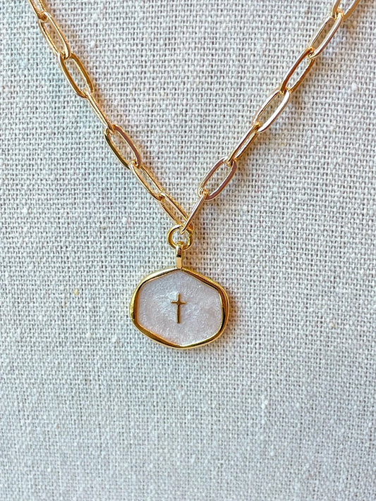 The Pearl Cross Necklace