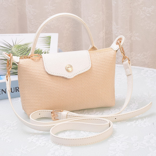 The Scottie Straw Crossbody/ White
