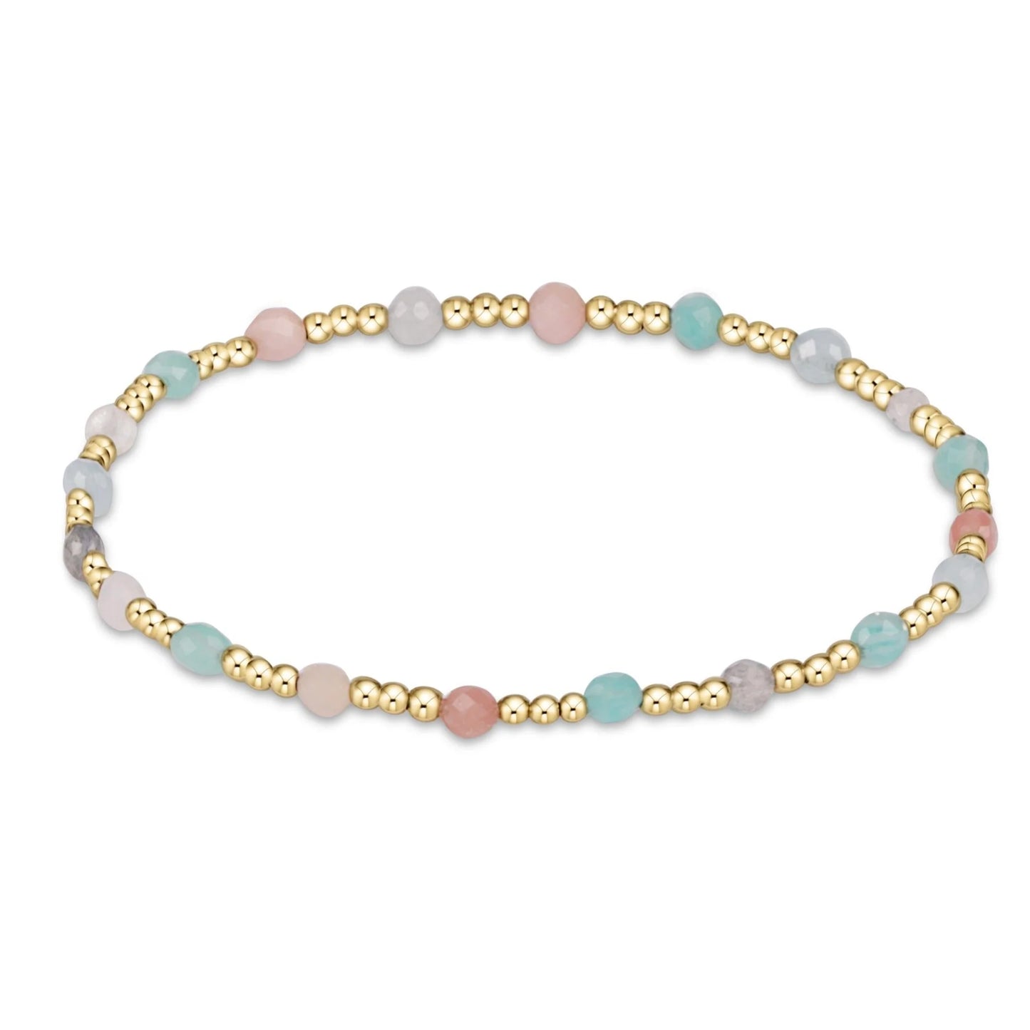 ENewton/ Gemstone Gold Sincerity Pattern 3MM Bead Bracelet-Hot Mess SS25