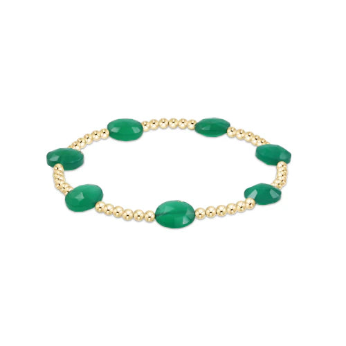 ENewton/ Admire Gold 3MM Bead Bracelet/ Green Onyx