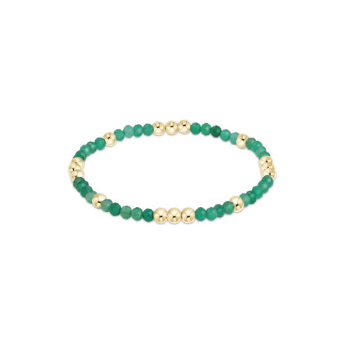 ENewton/ Worthy Pattern 3MM Bead Bracelet/ Green Onyx