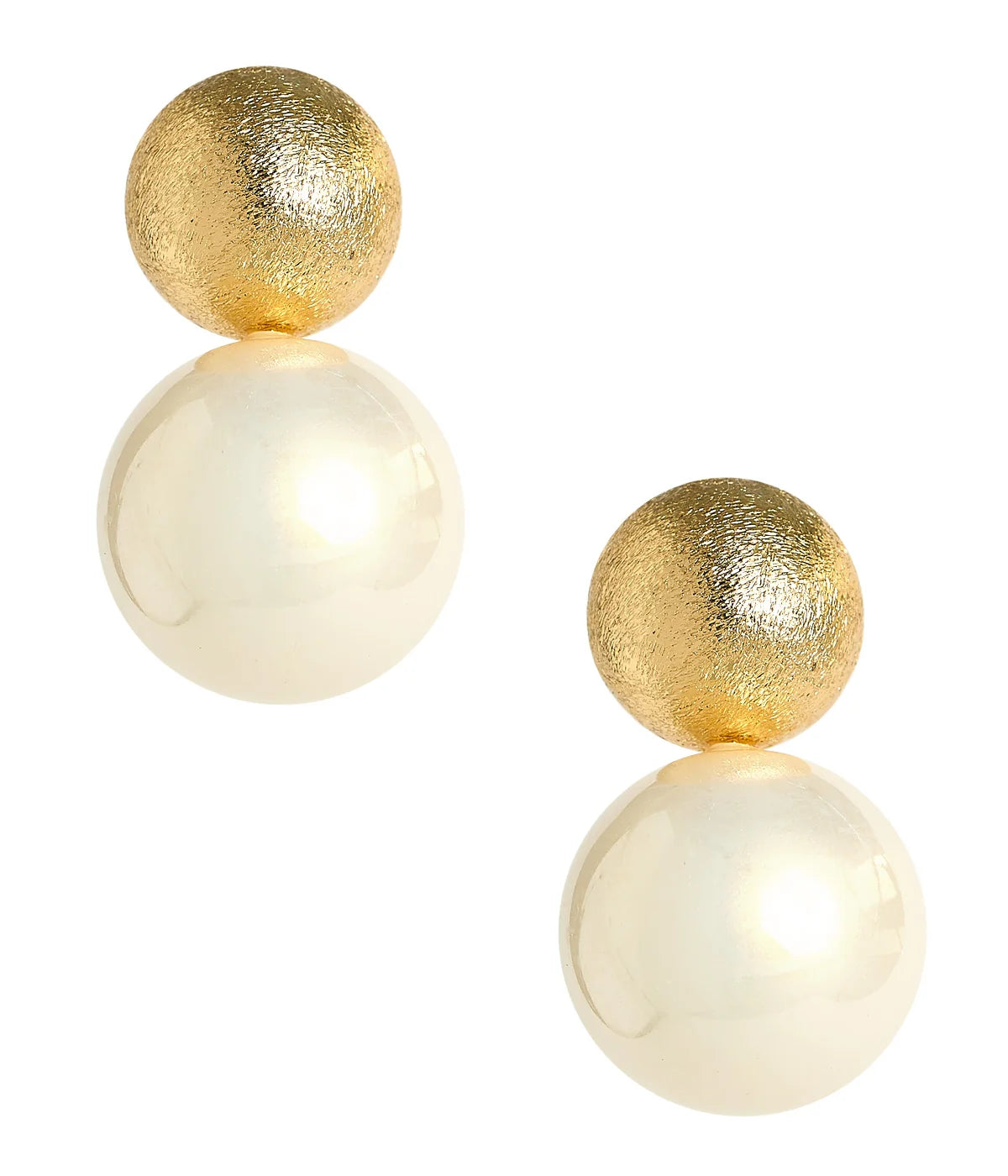 Lisi Lerch/ The Kyle Double Ball Stud/ Pearl + Gold