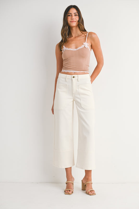 Just Black/ HR Cropped Wide Leg