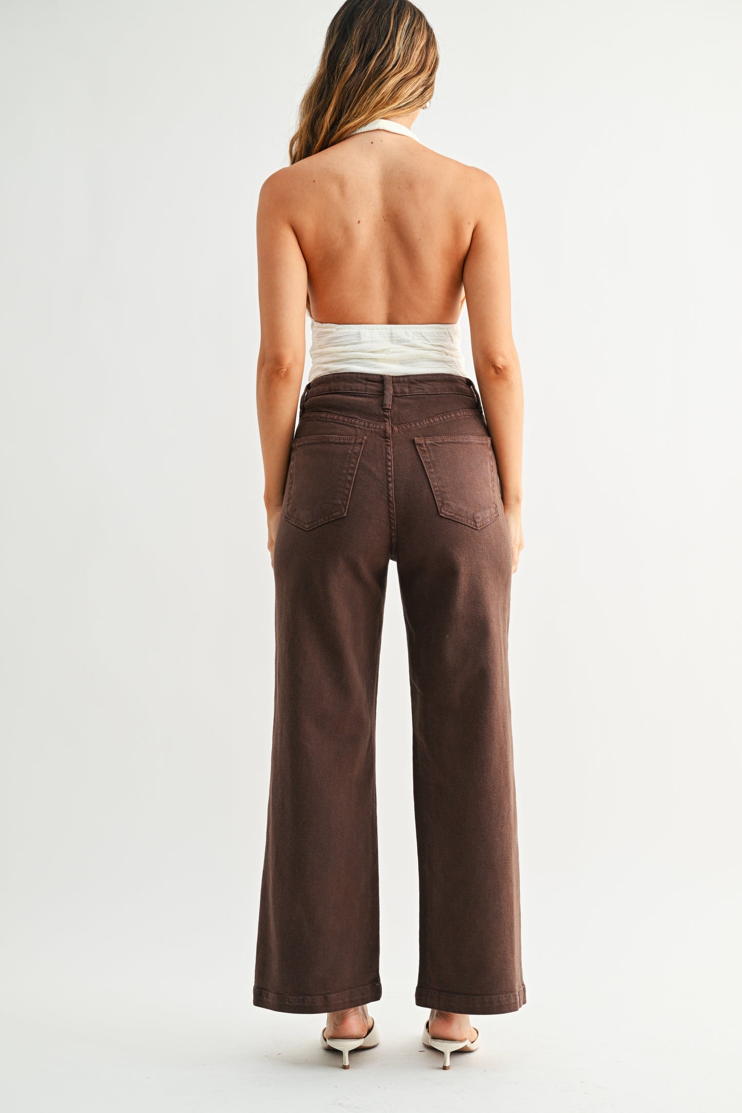 Just Black/ Patch Pocket Wide Leg/ Dark Brown