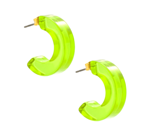 Lucite Neon Chunky Hoop Earring/ FINAL SALE