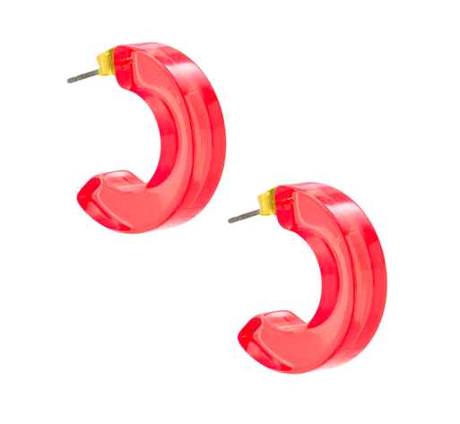 Lucite Neon Chunky Hoop Earring