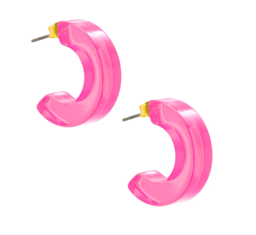 Lucite Neon Chunky Hoop Earring