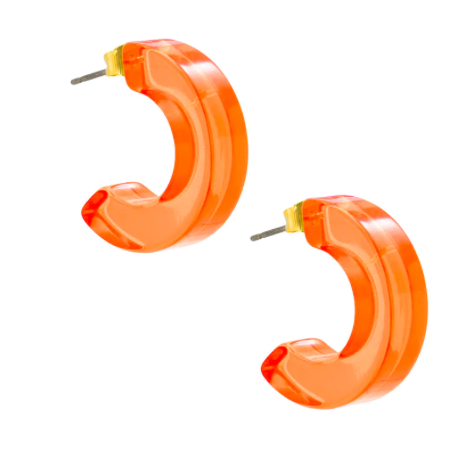 Lucite Neon Chunky Hoop Earring